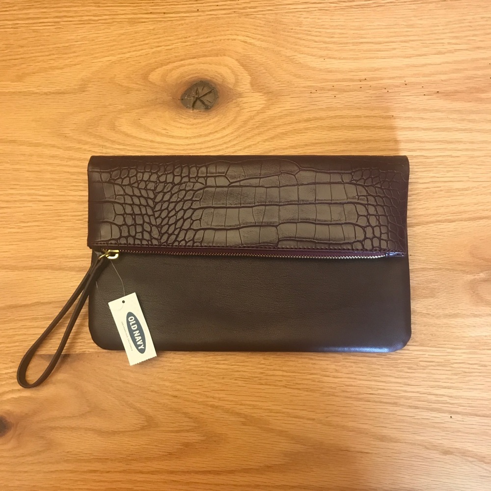 Old Navy Maroon Snakeskin Wristlet